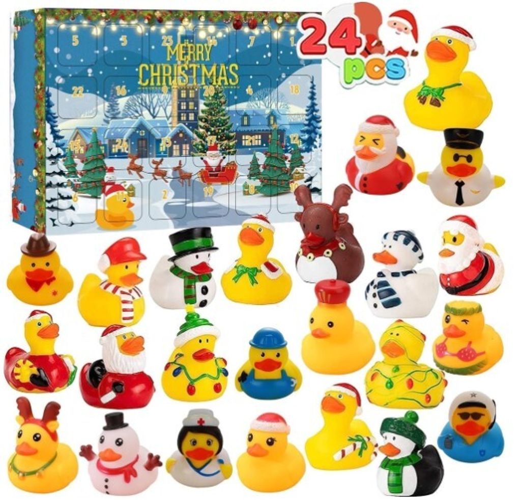 2025 Weihnachts-Badeenten-Adventskalender - Adventskalender - 24 Weihnachtsgeschenke - Ideal für Kinder und Haustiere - Countdown-Kalender