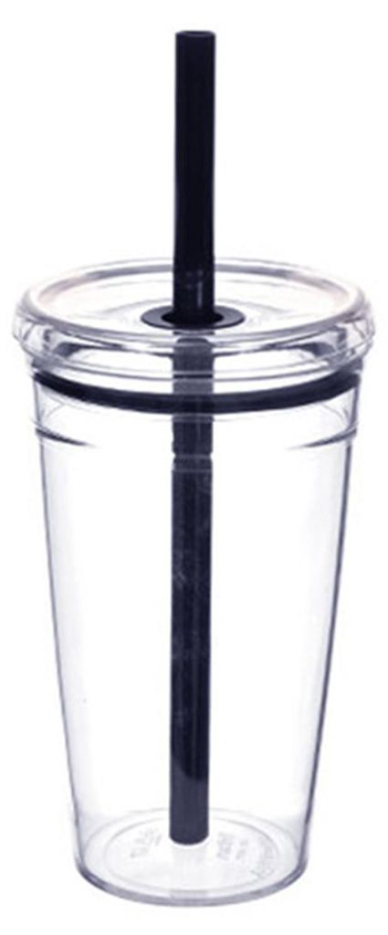 Transparenter Tritan-Trinkbecher mit Strohhalm, 473 ml (16 oz), farbenfroher Kaffeebecher mit Deckel, niedlicher, auslaufsicherer Trinkbecher für ...