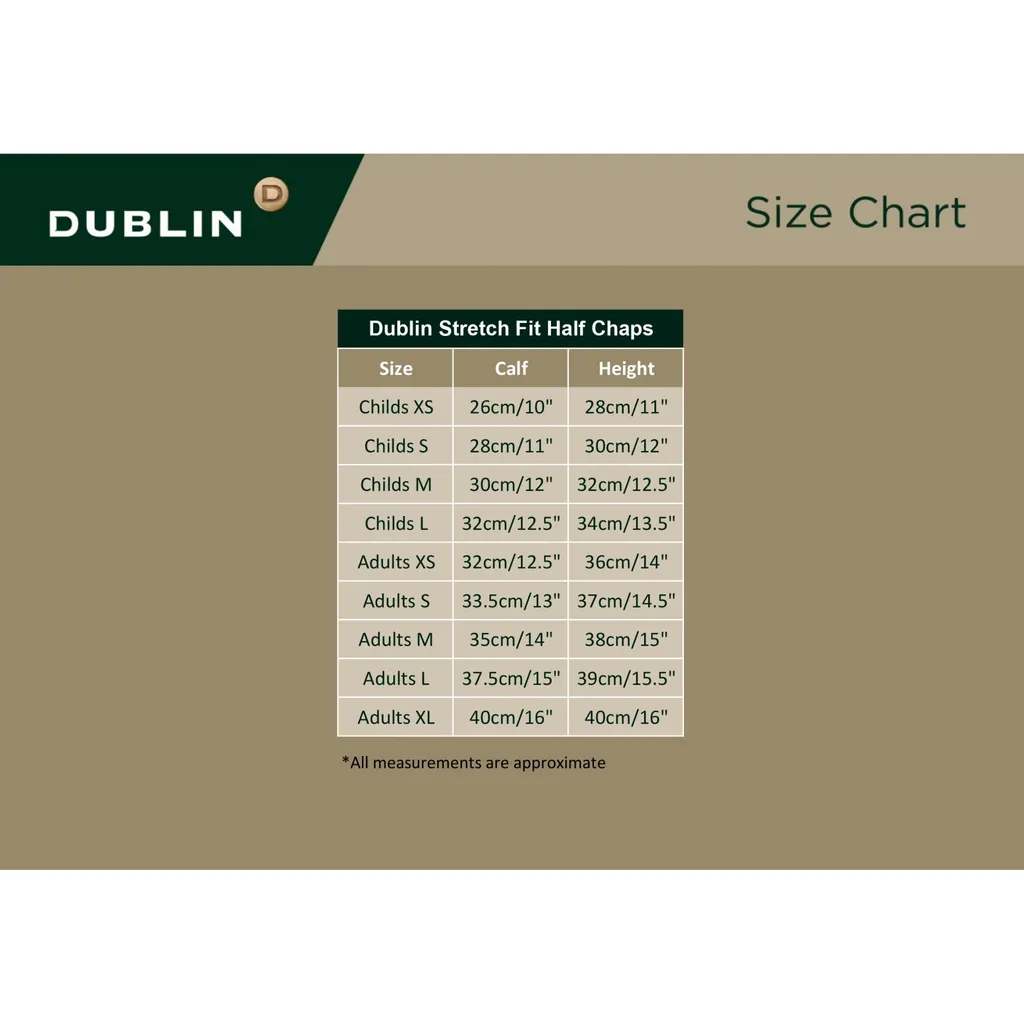 Mini-chaps d'équitation Dublin Stretch Fit WB569 Noir pour jeunes cavaliers