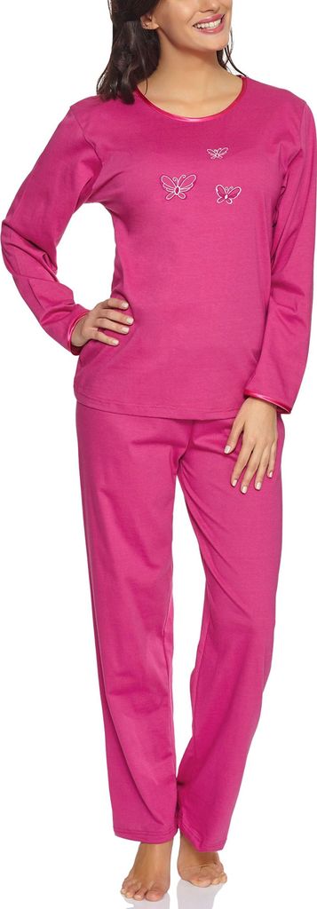 Merry Style Damen Langarm Schlafanzug 91LW1 (Amaranth (Langarm), 36 (Herstellergröße: S))