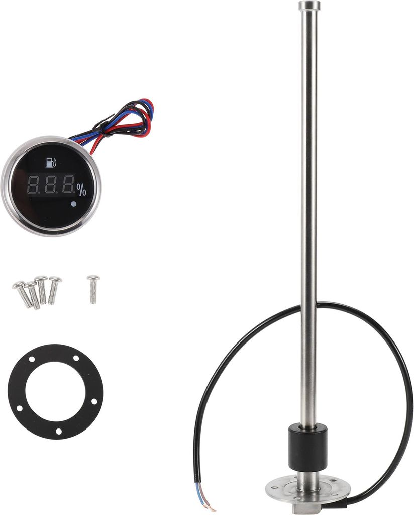 Kraftstoff-Sendeinheit und Messgerätesatz Boot Kraftstoff-Sendeinheit Marine Kraftstoff-Sendeinheit 15,75" Metall Silber Schwarz 1 Satz 0-190 Ohm