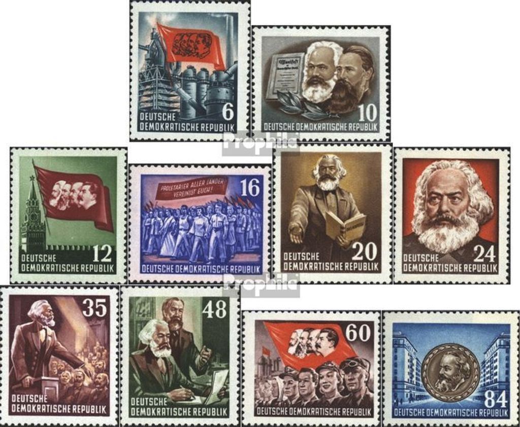 Briefmarken DDR 1953 Mi 344-353 (kompl.Ausg.) postfrisch 70.Todestag von Marx