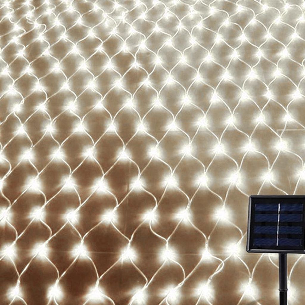 Solar Lichterkette 192 LED, 3 m x 2 m, Weiß, Für Garten Und Produktbild 