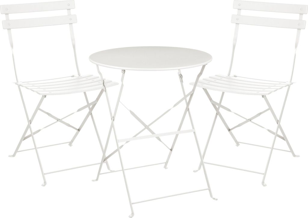 Mica Decorations Laurence Bistro-Set – 3er Set – Metall – Weiß