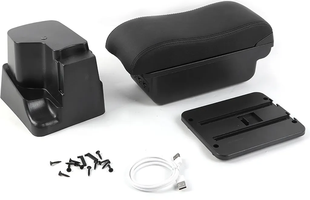 Boîte de Rangement Accoudoir Kia Rio 3 2012-2016 en ABS et Cuir Confort