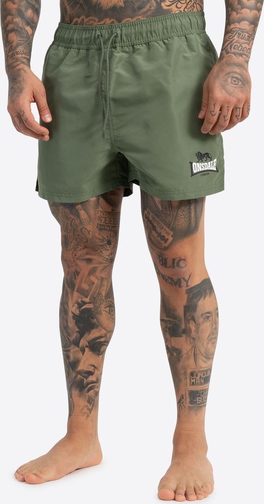 Herren Beachshorts normale Passform KILSTAY Olive/Black/White 5XL Lonsdale
