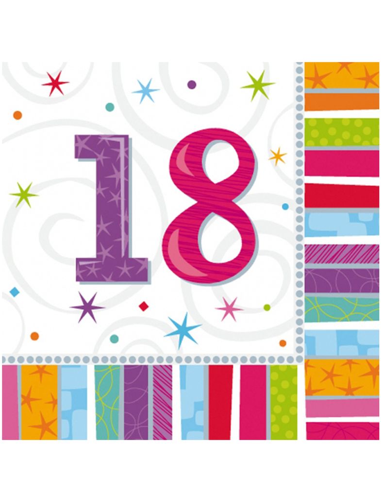 amscan 991412 Motivserviette Geburtstag 18