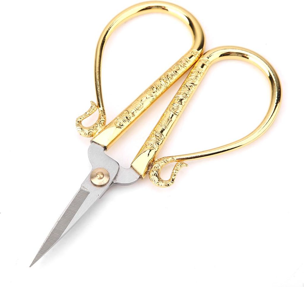 Stainless Steel Cross Stitch Scissors Vintage Sewing Shears Embroidery Tool (Gold)