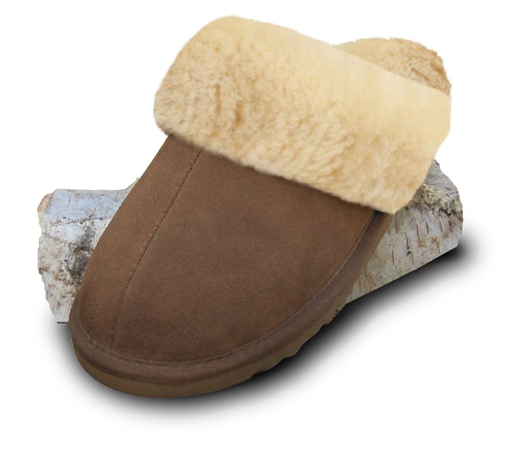 Heitmann Felle Paar Lammfell-Pantoffeln Farbe: Braun, Größe: 46 38346