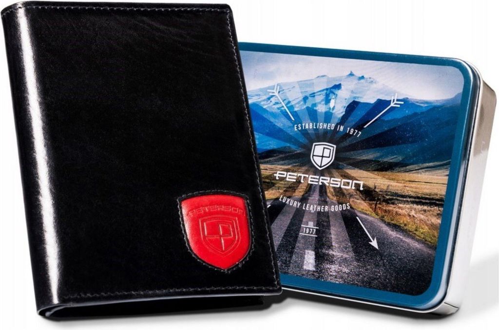 Peterson | Große Brieftasche, für Männer, ohne Verschluss, Schwarz, 10x12.5 cm