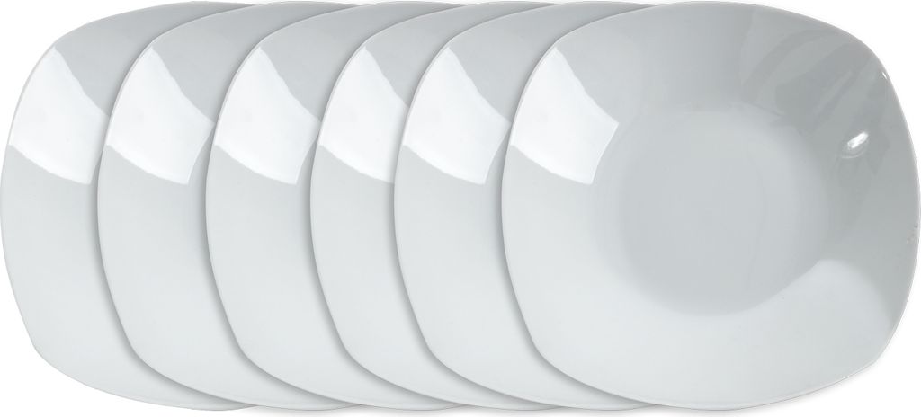 Suppenteller - Ø 22 cm - Weiß - Porzellan - 6er Set Produktbild 