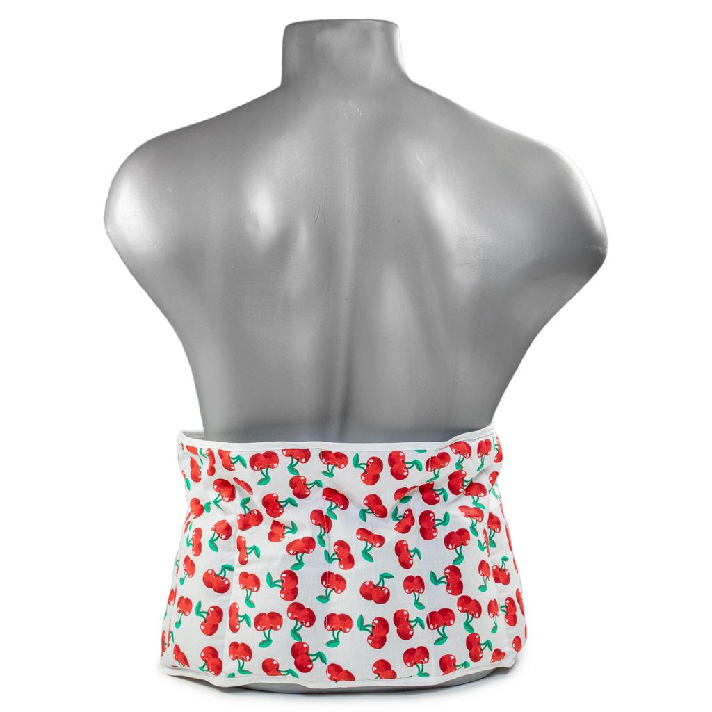 Wärmekissen Johanniskernkissen Gürtel mit Klettverschluss - ca. 135cm - 7-Kammer. Körnerkissen - cherry-white