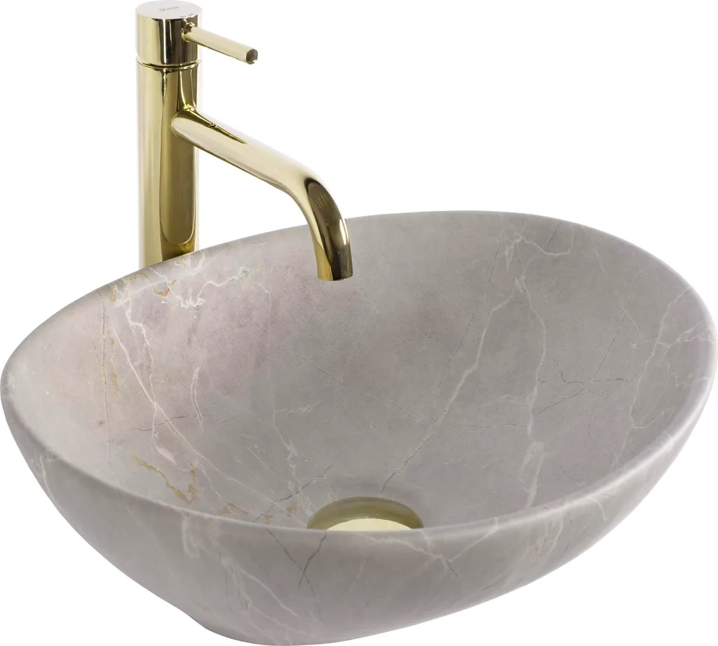 Rea Sofia Lavabo Beige Matt da Appoggio | Ceramica Sanitaria 41cm