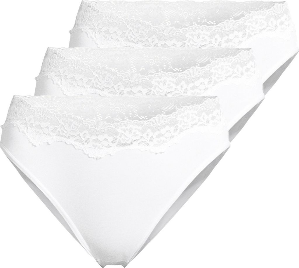 Nina von C. 3er Pack Romance Jazz Pants Details aus floraler Spitze, Weiches, anschmiegsames Material, Romantischer Look