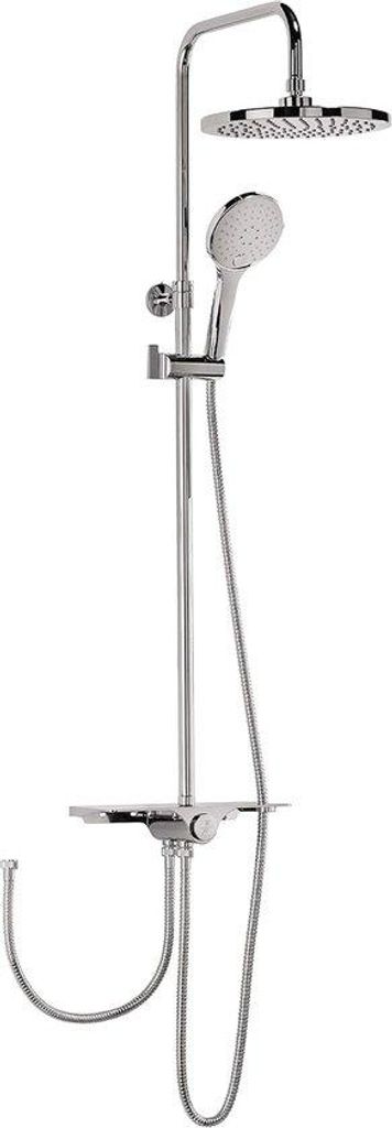 Duschset mit Regendusche und Handbrause - Hauptdusche mit 1 Strahl und Handbrause mit 4 Strahlen, Höhenverstellung mit Antikalkfunktion