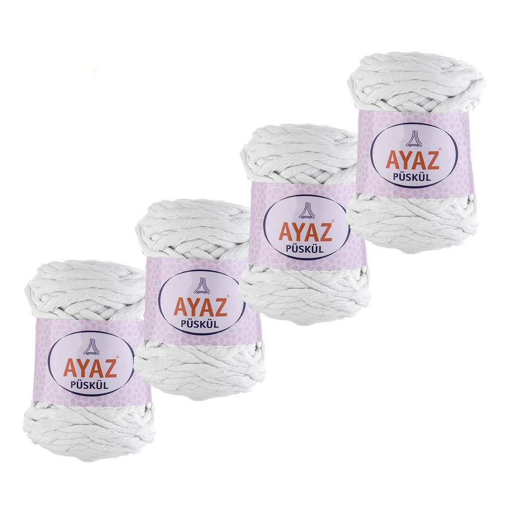 4 x 250g Strickgarn Püskül Strickwolle Häkelgarn Makramegarn Uni große Farbwahl