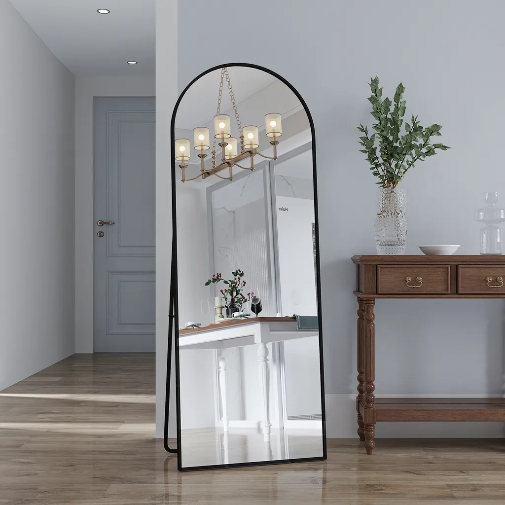 Specchio ad Arco 162x53 cm Nero: Riflessi di Pura Eleganza