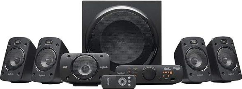 Logitech Z906 5.1 Sound System, Lautsprecher mit 1000 Watt Surround Sound, THX, Mehrere Audio-Eingänge, Fernbedienung, EU Stecker, PC/PS4/Xbox/Ste...