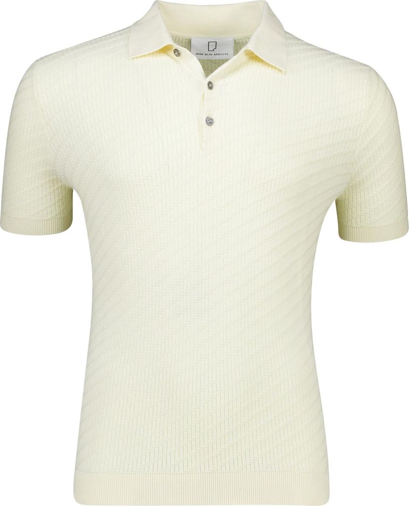 Geboren mit Appetit gestricktes Polo Creme Baumwolle