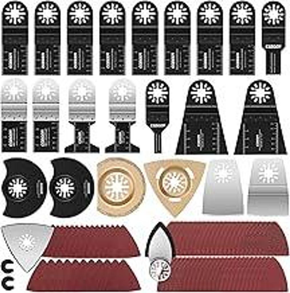 Sägeblätter Kit, CGBOOM 105 tlg aus Kohlenstoffstahl und Edelstahl Oszillierendes Zubehör Set Multifunktionswerkzeug für Fein , Dremel, Bosch, ...