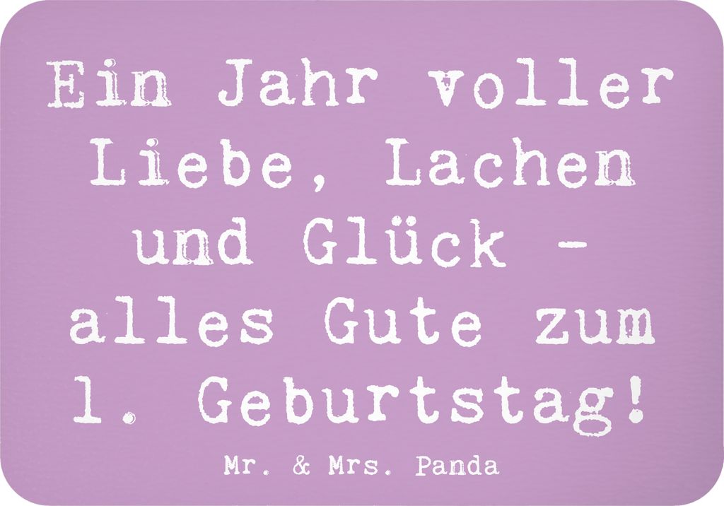 Mr. & Mrs. Panda Kühlschrankmagnet Spruch 1. Geburtstag Liebe Lachen Glück - Lavendeltraum - Geschenk, Geburtstagsgeschenk, Familienglück, Glüc...