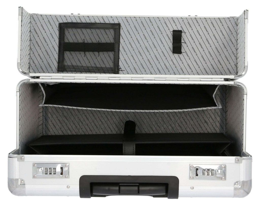 Valigetta Da Pilota ALUMAXX In Alluminio Argento 48x38x23 Cm Con Trolley E Scomparto PC