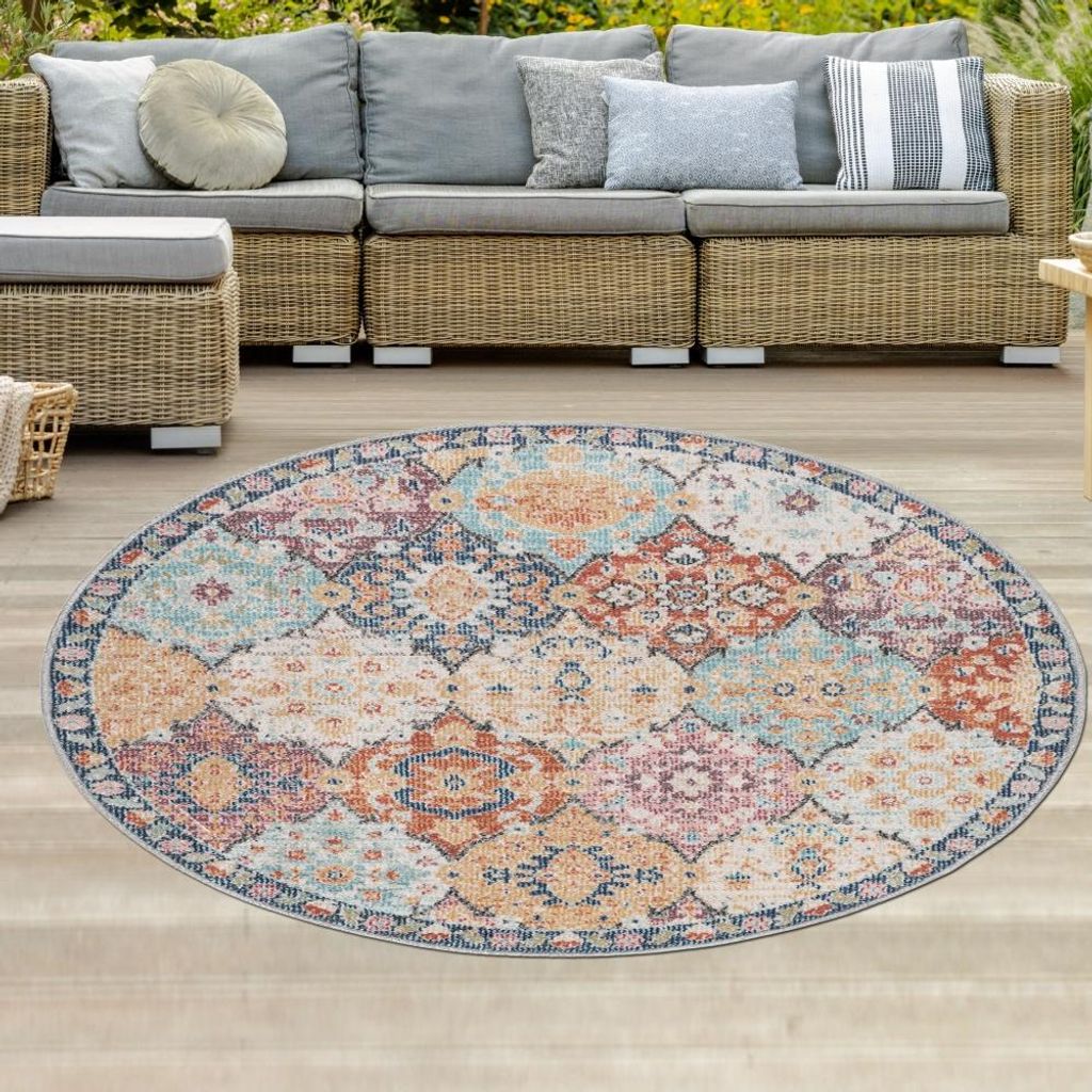 In- & Outdoor Orientteppich mit Ornamenten mehrfarbig Größe Produktbild 