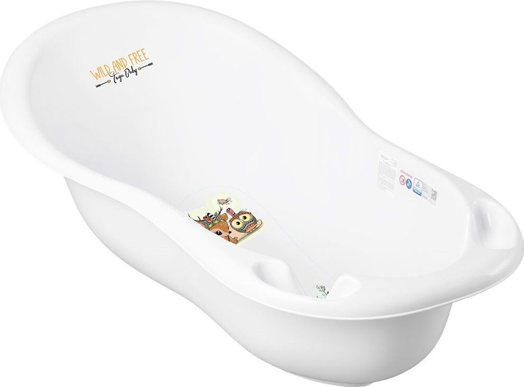 Anatomische Badewanne 102 cm Wild & Free Hirsche weiß Produktbild 