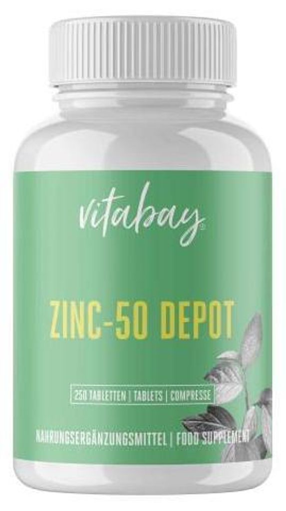 Vitabay Zink 50 mg hochdosiert – 250 teilbare Tabletten – Produktbild 