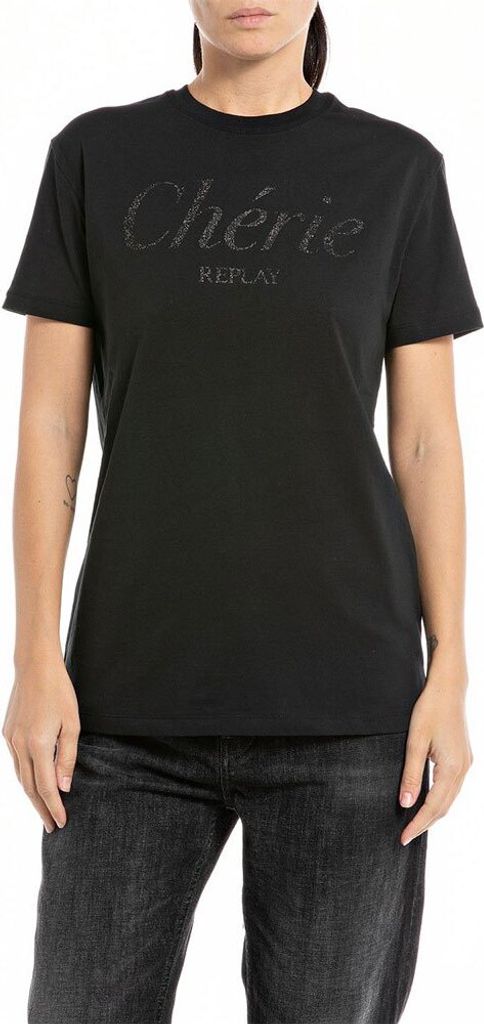 Replay W3566m.000.22536p Kurzarm-t-shirt Schwarz 2XS Frau Schwarz 2XS