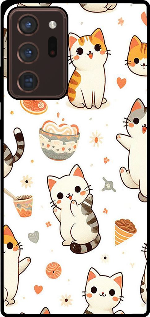 Smartphonica Handytasche Passend für Samsung Galaxy Note 20 Ultra mit Katzendruck - TPU zurück Abdeckung Fall Katze Design