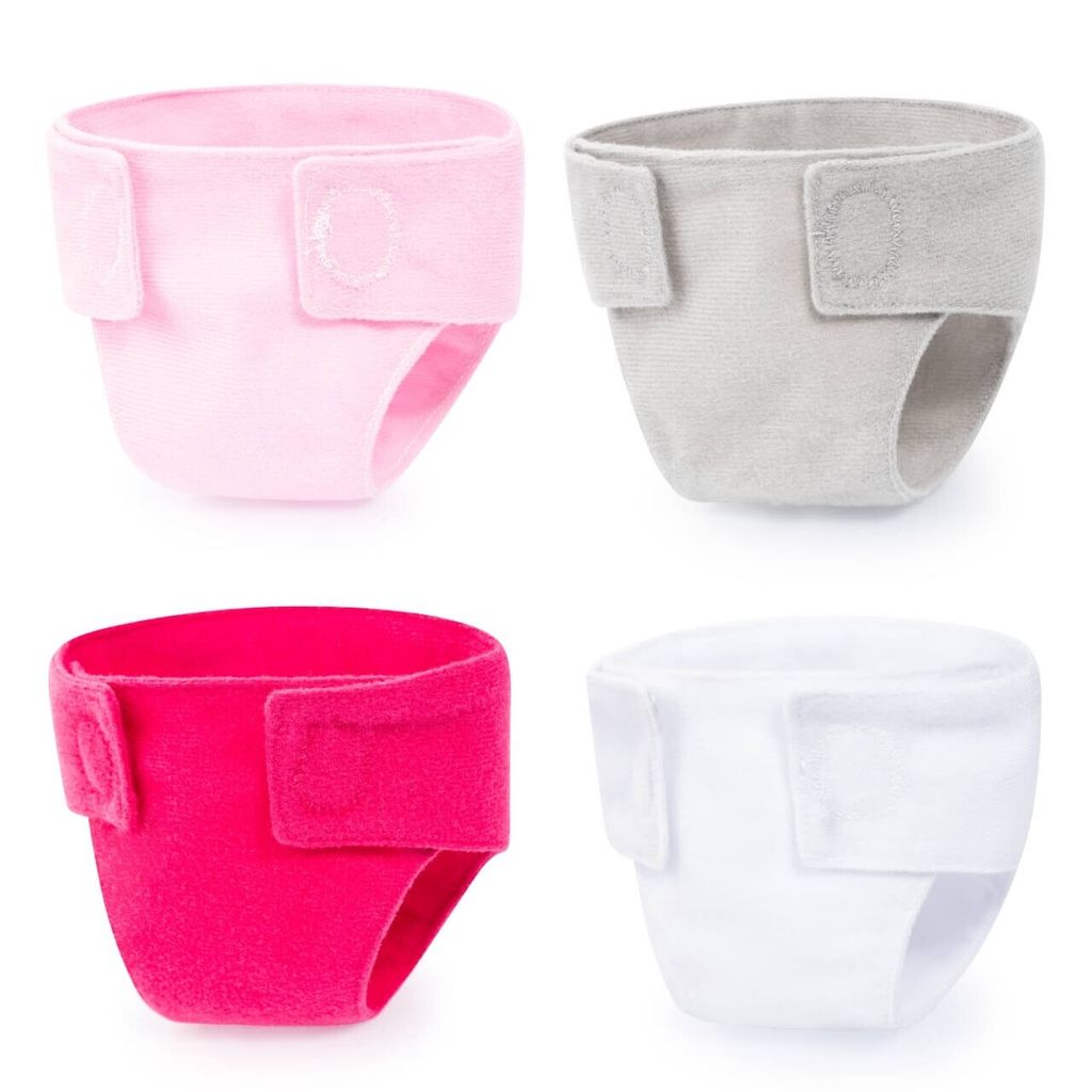 Bayer Design - 73098AA, Pupppen Stoffwindeln 4 Stück, rosa, Produktbild 