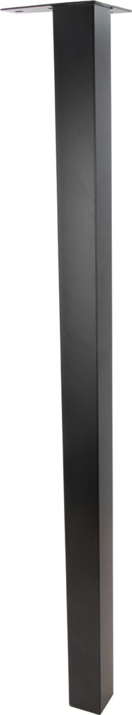 A single black furniture leg against a white background.