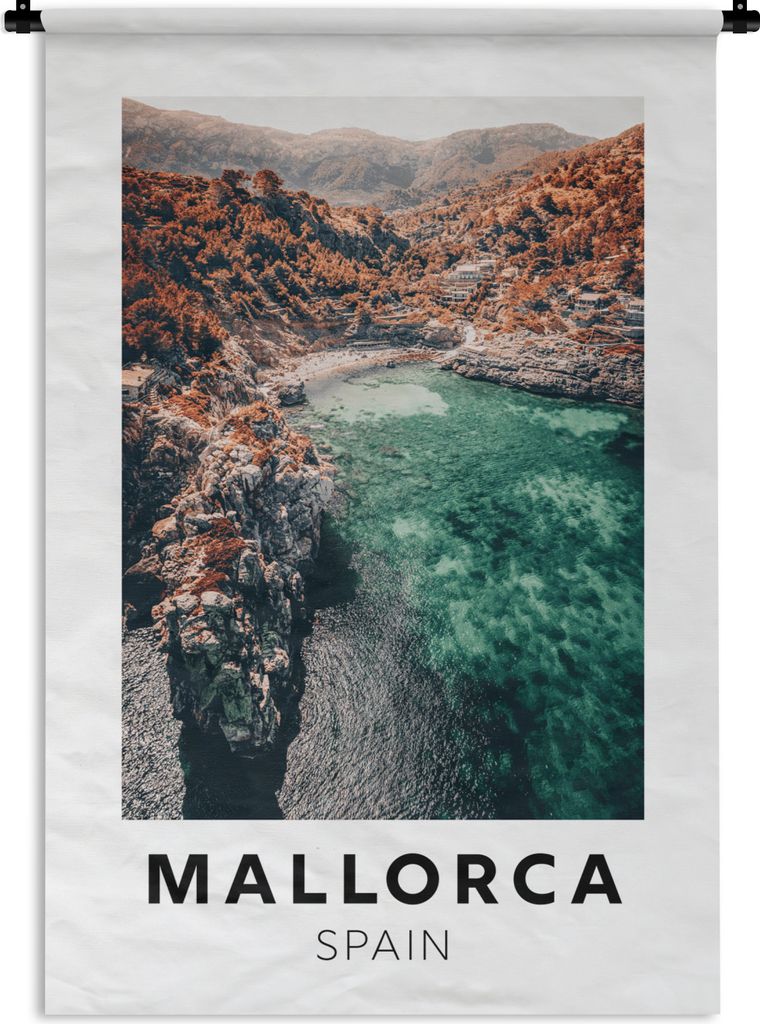 MuchoWow Wandteppich Wandbehang Mallorca - Spanien - Berge 120x180 cm Tapisserie Dekoration Wandtuch - Schlafzimmer - Dekorationen für das Haus