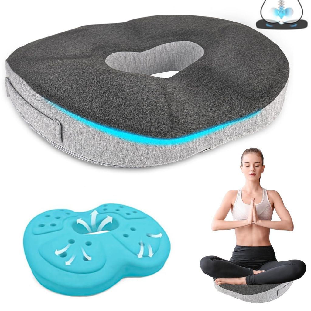 Sitzkissen zur Linderung von Hämorrhoiden, Prostatabeschwerden, Ischias und Rückenschmerzen, ideal fürs Büro, im Auto und im Rollstuhl.