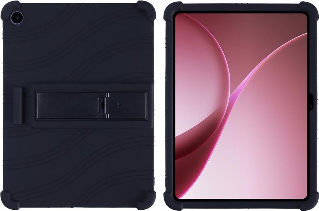 OnePlus Pad Go 2 Hülle - Coverup Silikon Back Cover mit Kickstand - Schwarz
