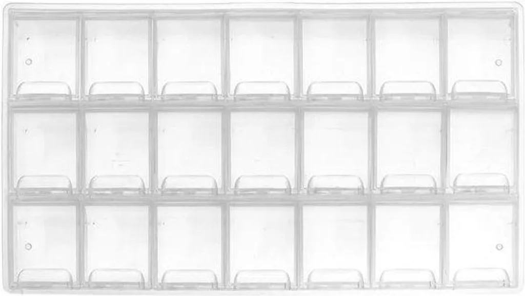 Boîte de tri 21 cases ultra-plate 24x12cm avec clips de sécurité solides