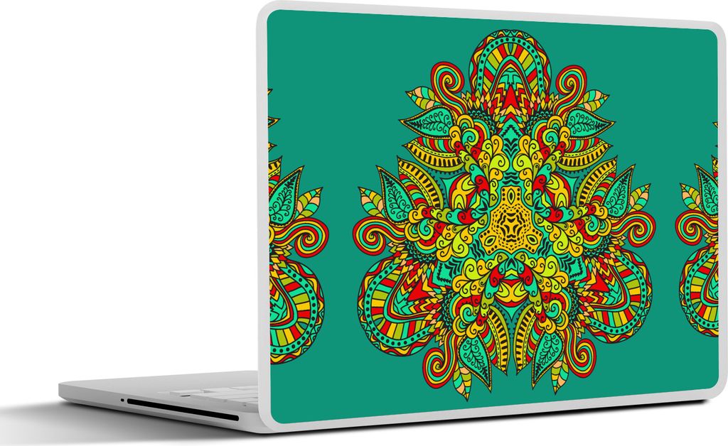 MuchoWow Laptop Aufkleber Sticker Cover Muster - Locken - Folklore 40x30 cm - Laptop Dekoration - Selbstklebend