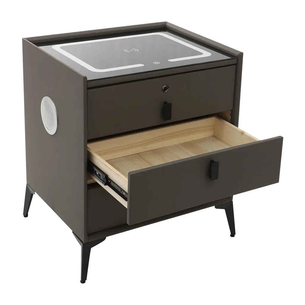 Table de chevet connectée avec haut-parleur Bluetooth et LED tactiles - 4