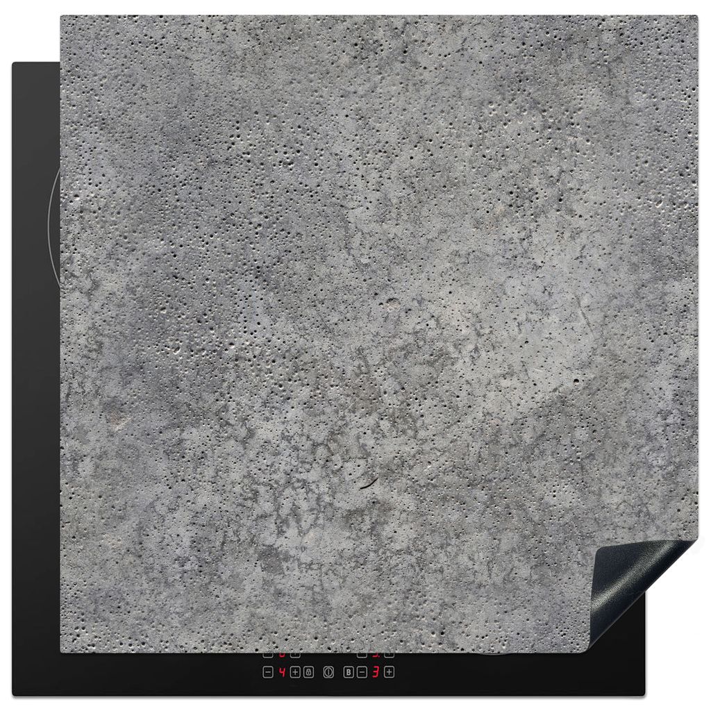 KitchenYeah Herdabdeckplatte Muster - Industriell - Beton , 78x78cm, Küche Deko, Glaskeramikkochfeld Herdabdeckung, Abdeckplatte fùr Kochfeld