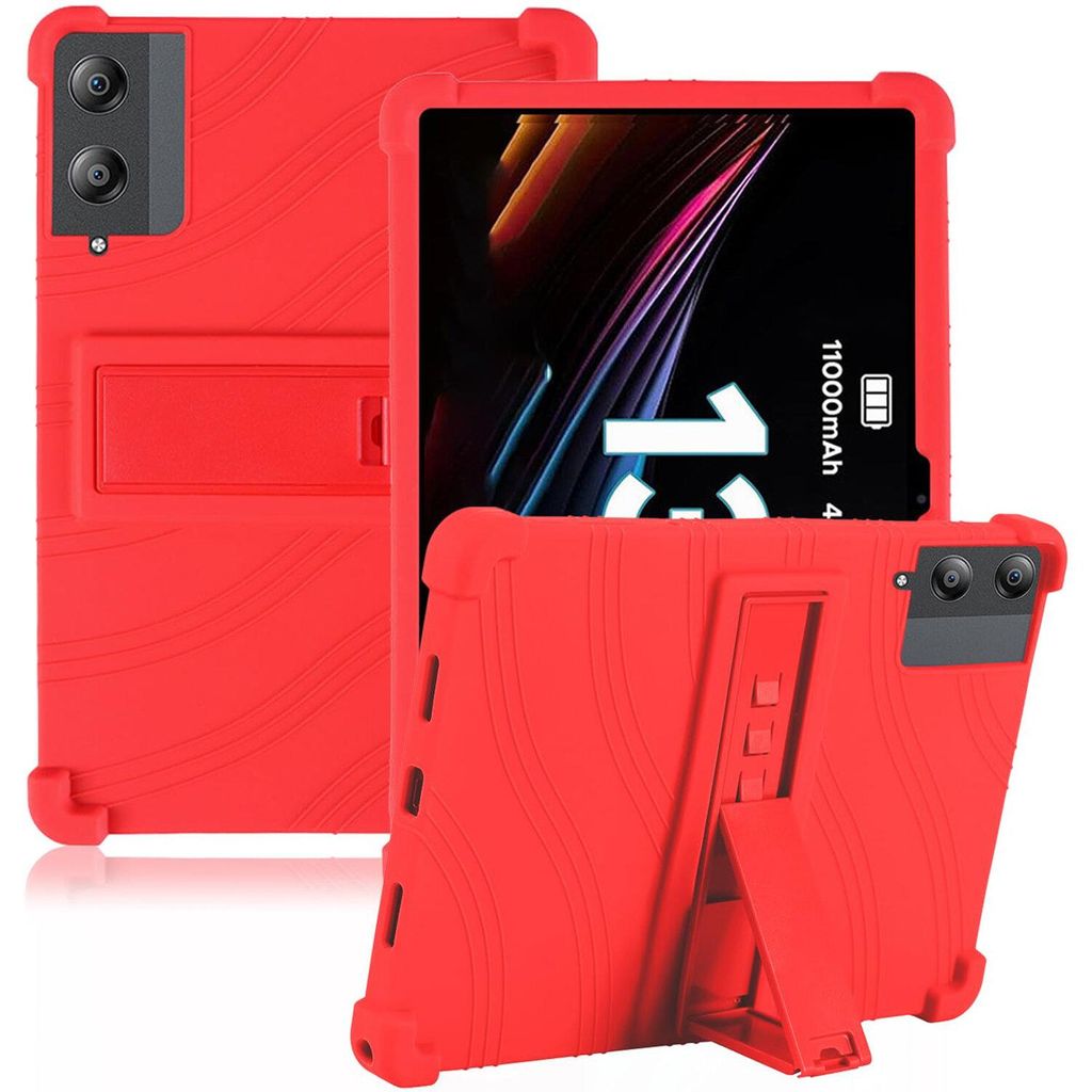 Tablet Hülle für Doogee Tab E3 Pro 12,95", Stoßfeste Weiches Silikon Schutzhülle mit Standfunktion Rot