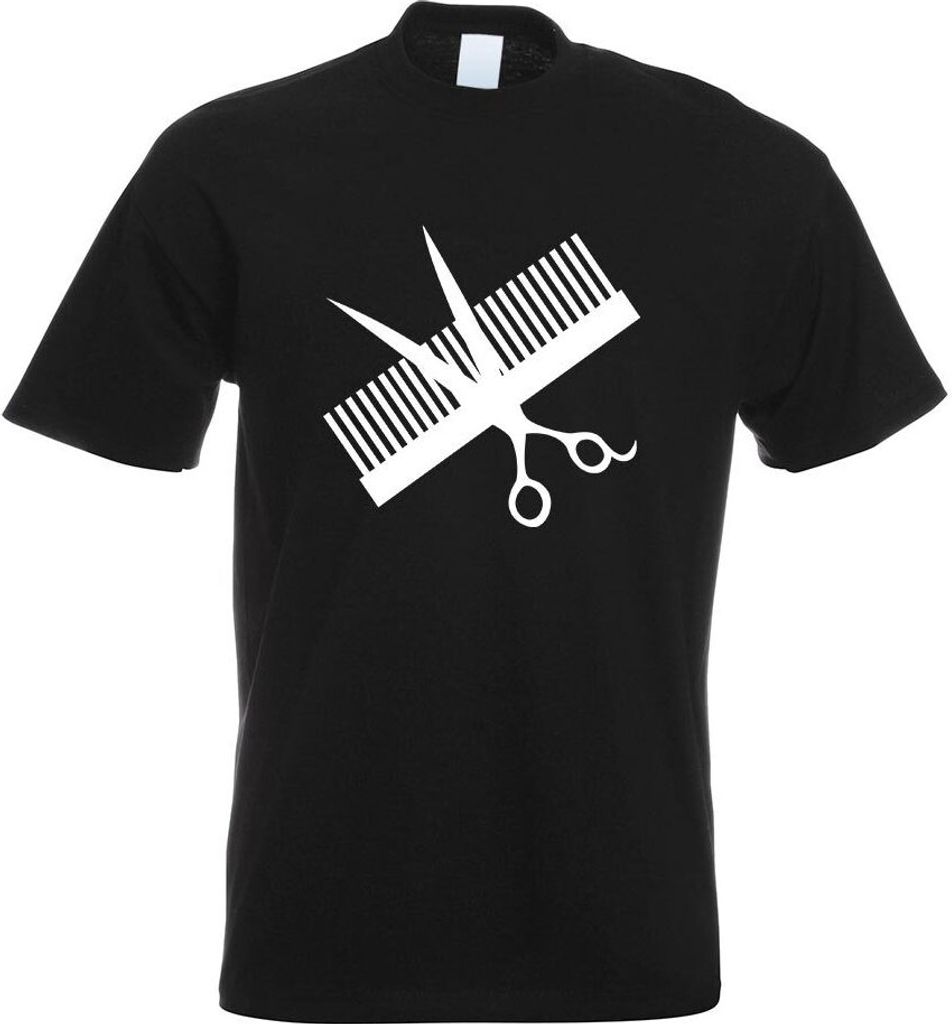 Kiwistar - T-Shirt - schwarz - Kamm & Schere Motiv Bedruckt Funshirt Design Print - mit Motiv Bedruckt - Funshirt Design - Sport - Freizeit - Herre...
