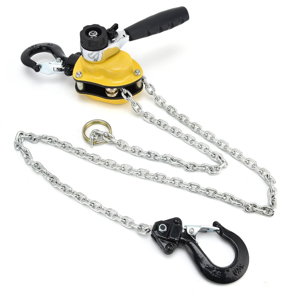 Hebelblock-Hebezeug, Riemenscheibe, tragbare Mini-Heberatsche mit 1,5 m Kette, 500 kg Tragkraft