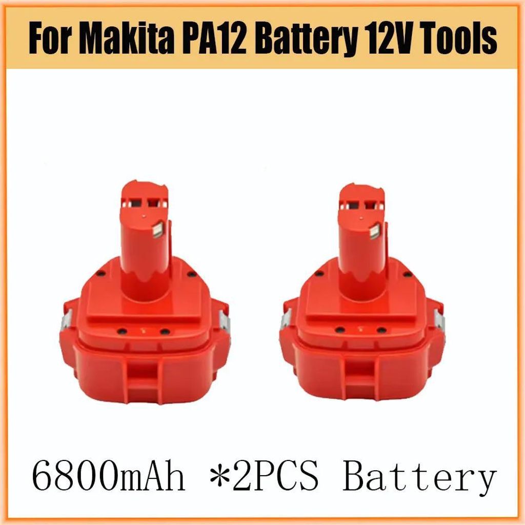 Ersatzakku - PA12 Ni-MH - 12 V 6800 mAh - 2er Pack - Kompatibel mit 1220, 1222, 1233, 1234, 1235, 6213D, 6217D, 6227D, 6313D