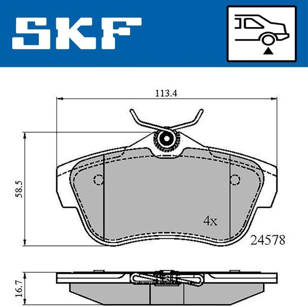 SKF VKBP90061 Bremsbelagsatz, Scheibenbremse OE 425367 kompatibel mit Jumpy, Scudo, Expert, Proace