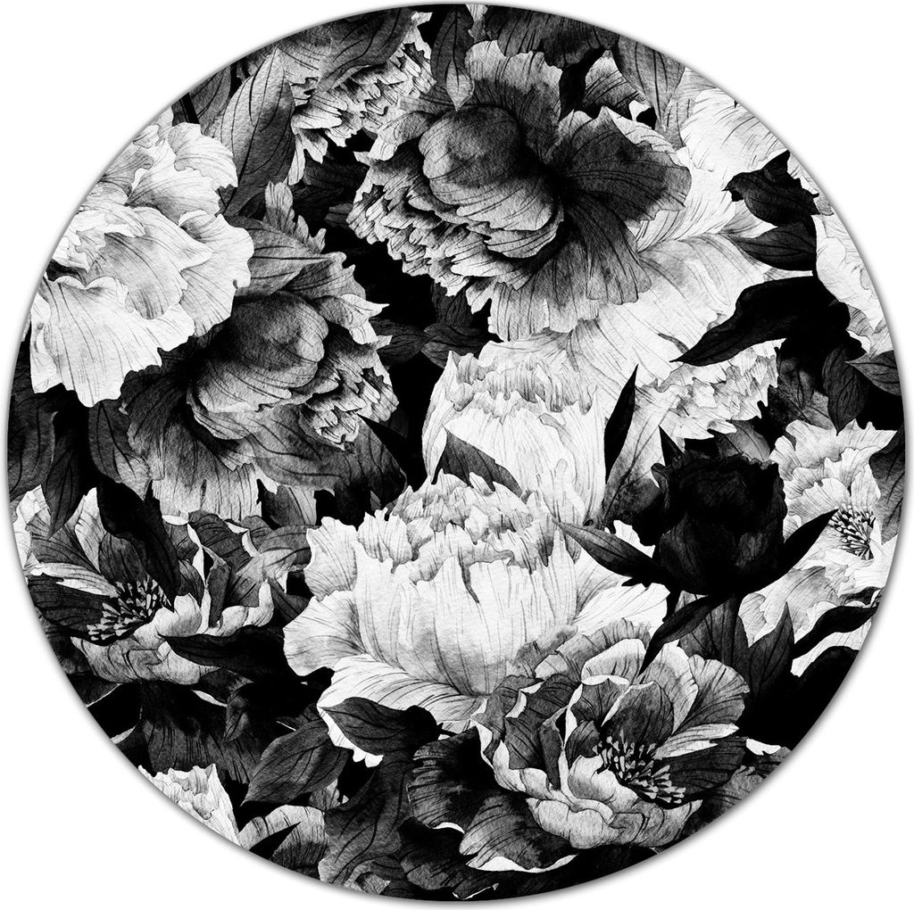 Glas-Herdabdeckplatte Glaskeramikkochfeld-Abdeckung Schneideplatten - 40 cm - Schwarz-weiße Rosen