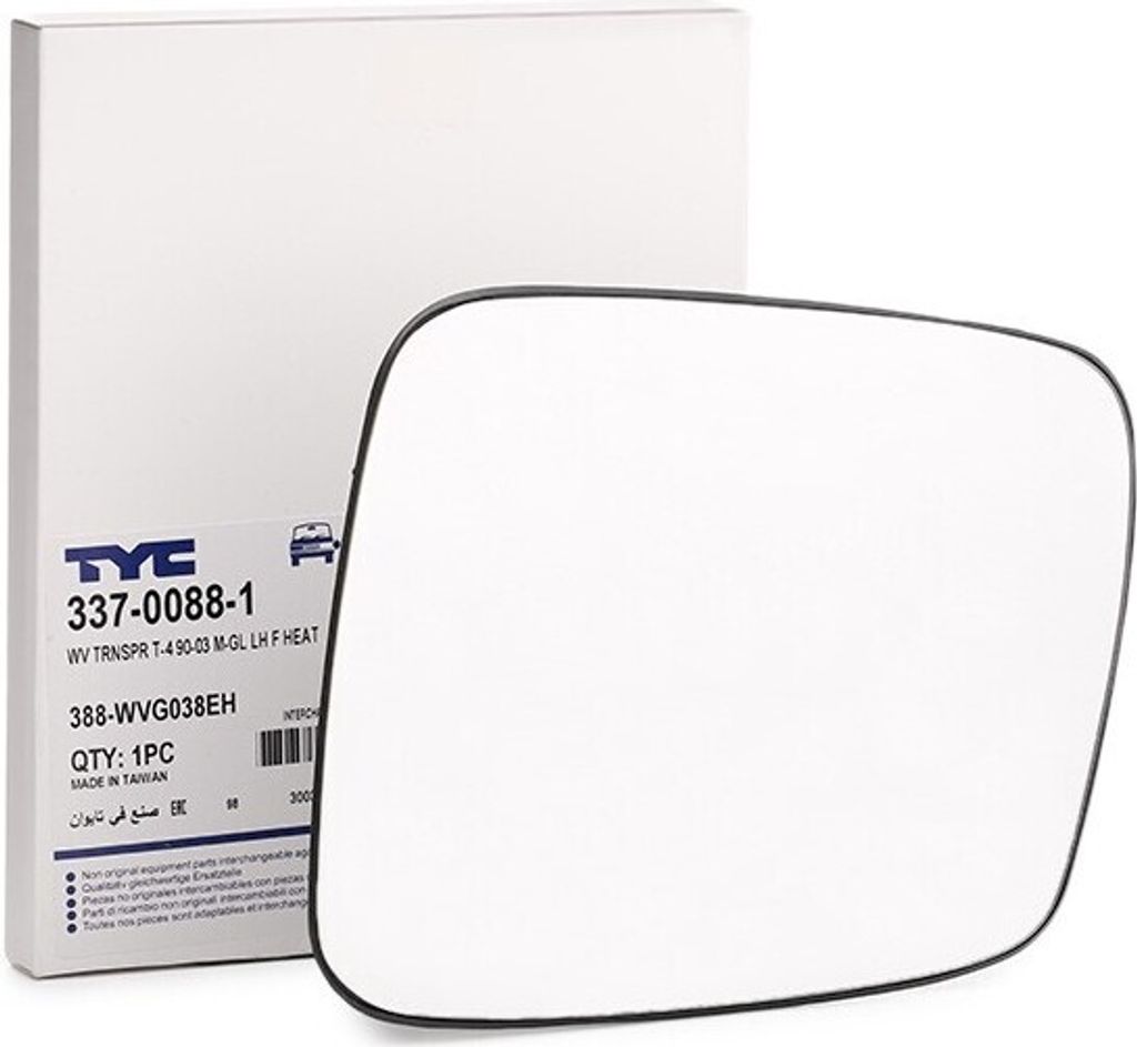 TYC 337-0088-1 Spiegelglas, Außenspiegel OE 701857521A kompatibel mit Transporter IV