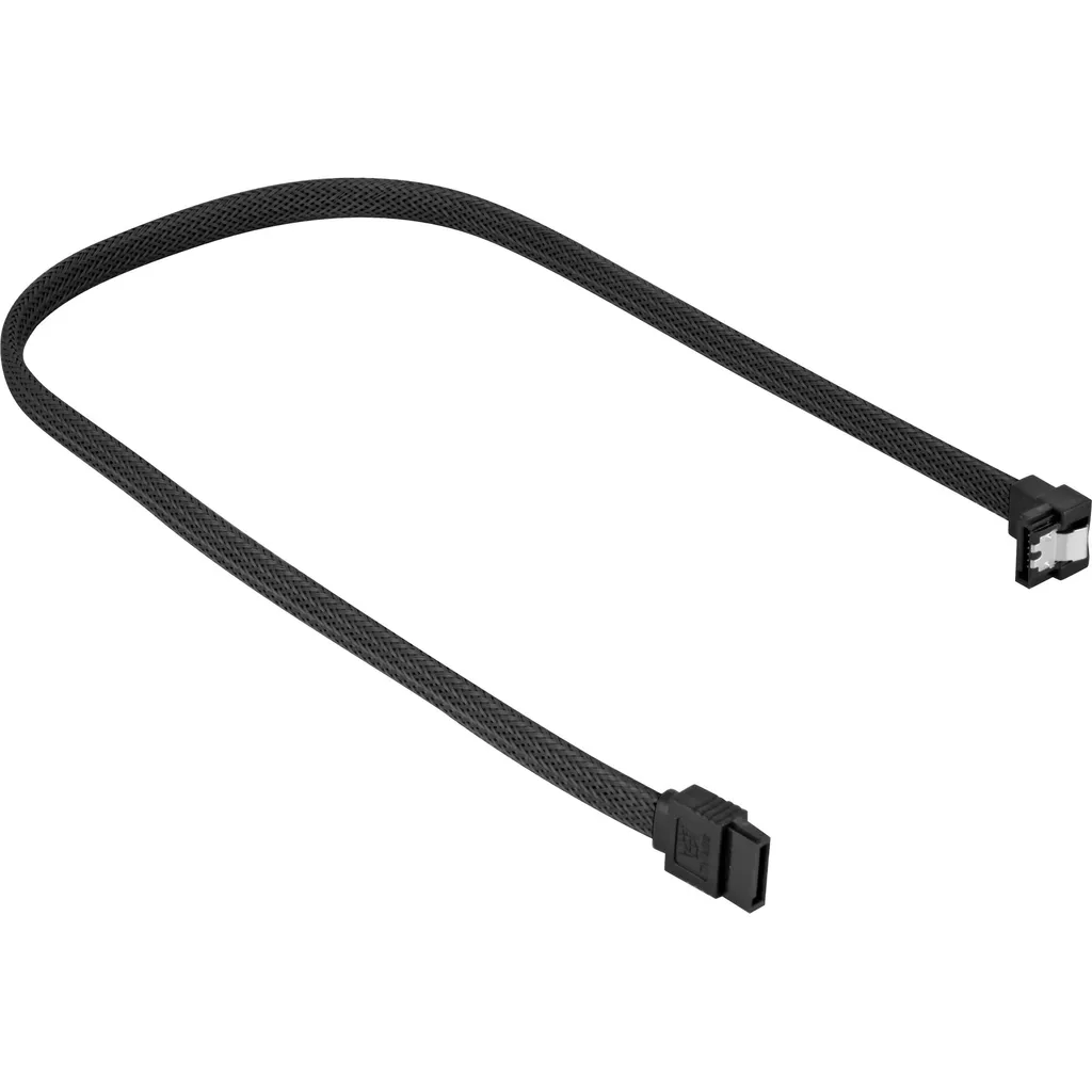 Câble SATA III Sharkoon Coudé 90° Noir 0,60m : Fini les Fils Pliés