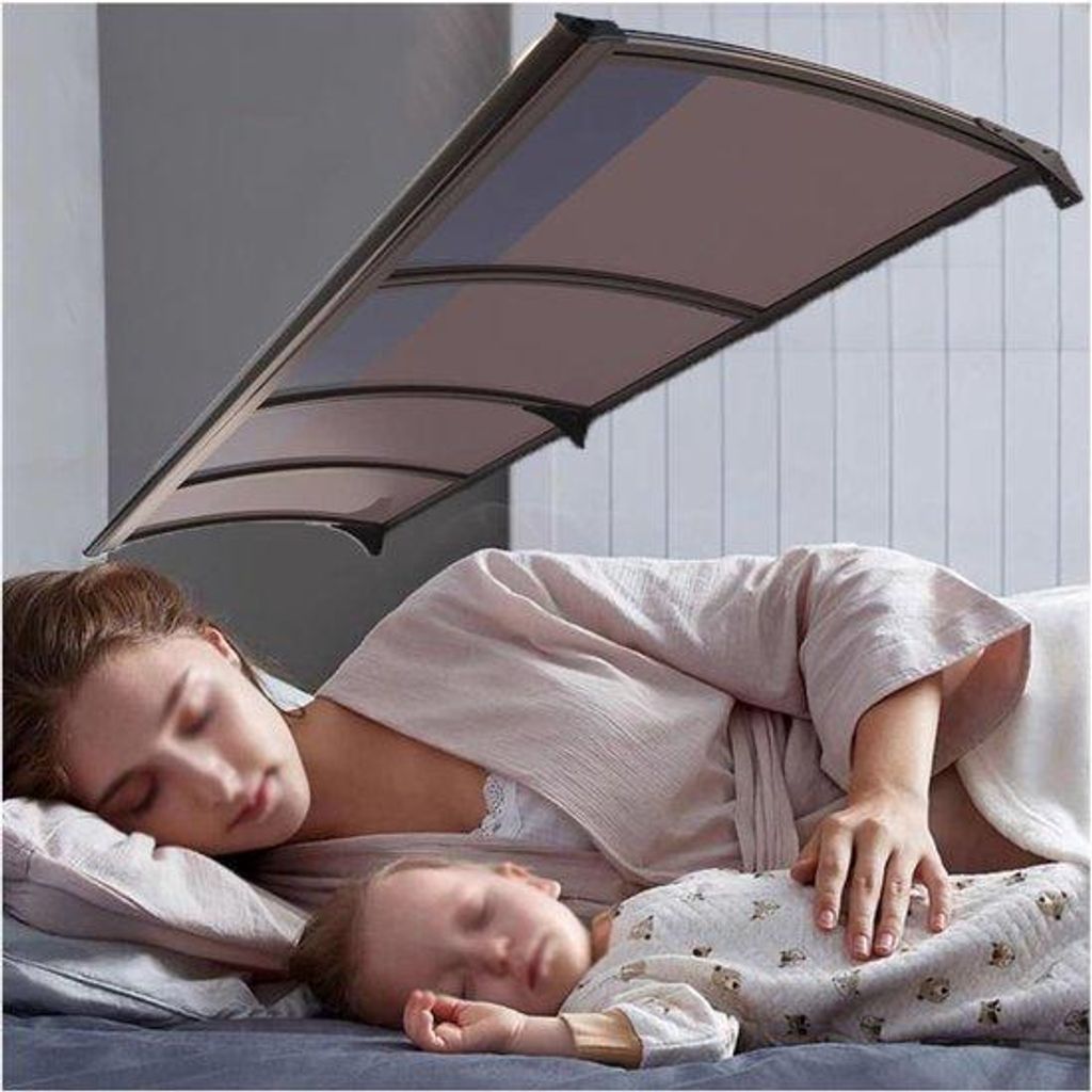 Veranda-Überdachung mit Selbstreinigender Polycarbonat-Abdeckung - 100x180cm - Braun