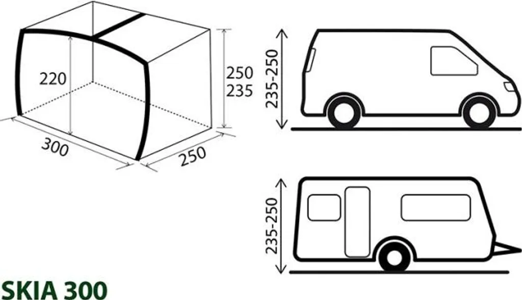 Auvent gonflable caravane Brunner Skia 300, solette camping flexible